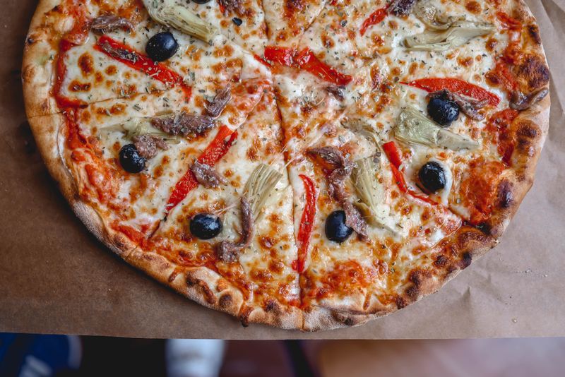 Mediterranean pizza at deweys pizza